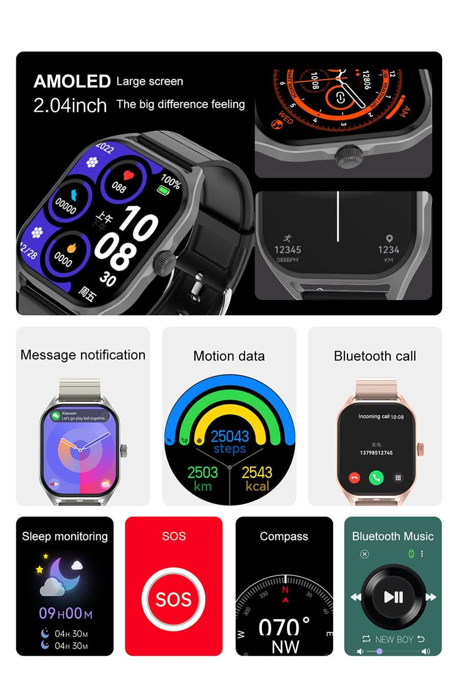 NBX99 Amoled Smart Watch - Shenzhen NBX Technology Co.,Ltd--nbxstore--AMOLED-Android-apple smart watch-DT Smart Watch